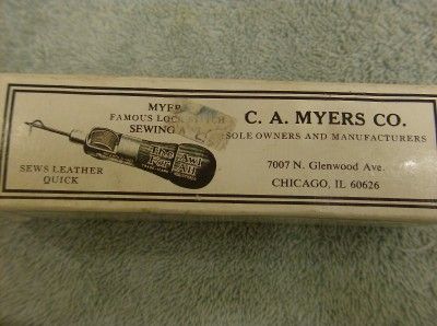 VINTAGE C.A. MYERS CO. COMBINATION LEATHER SEWING AWL W/BOX  