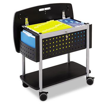 Safco SAF5370BL Scoot Mobile File Cart Black and Silver  