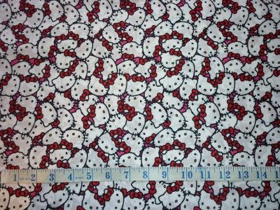 FQ SANRIO HELLO KITTY CROWDED FACES FABRIC RETRO KITSCH  