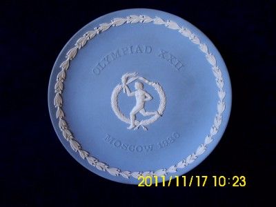 Wedgwood Pale Blue Jasper Ware Olympics Cabinet Plate Moscow 1980 