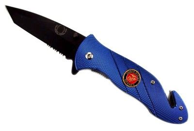 USMC Marine Spring Assisted Pocket Knives Rescue Tool  