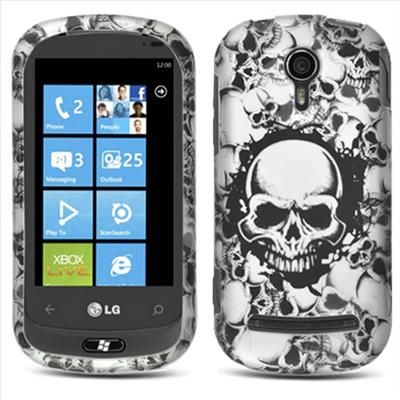 Skull Rubberized Hard Case Cover for LG Quantum C900  