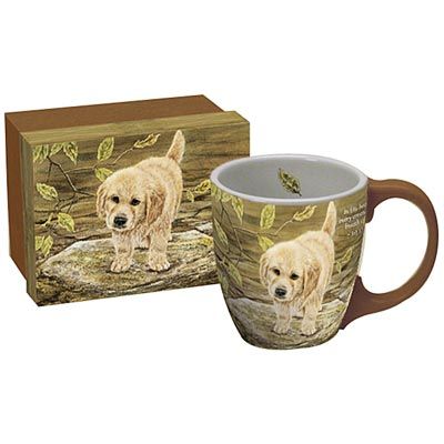 Lang Coffee Mug AFTER A SWIM Shirley Deaville Puppy NIB  