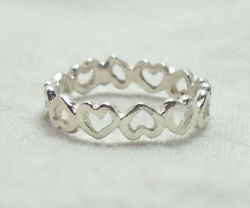 Child Baby Sterling Silver Eternity Heart Ring SZ 2 r34  