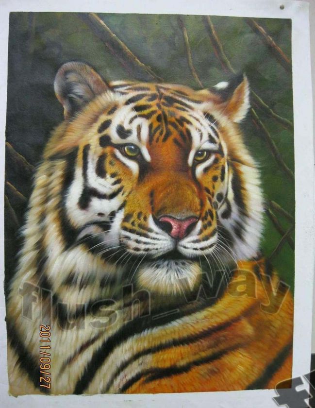 Hand Painted Animal Art Tiger Oil Painting On Canvas Size24x36 