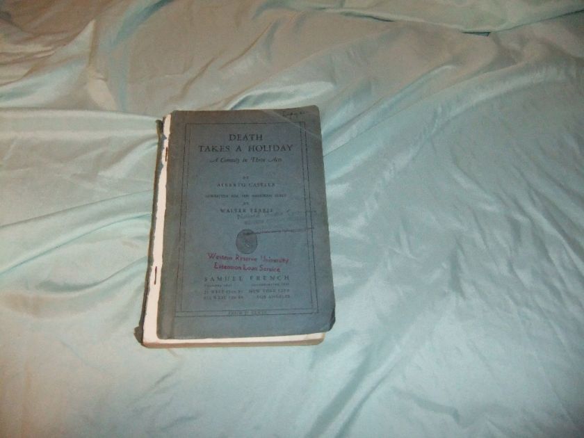 1930 Death Takes a Holiday Western Reserve Play Book  