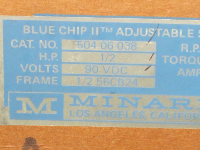 MINARIK 504 06 038 ADJUSTABLE SPEED 1/2 HP MOTOR NIB  