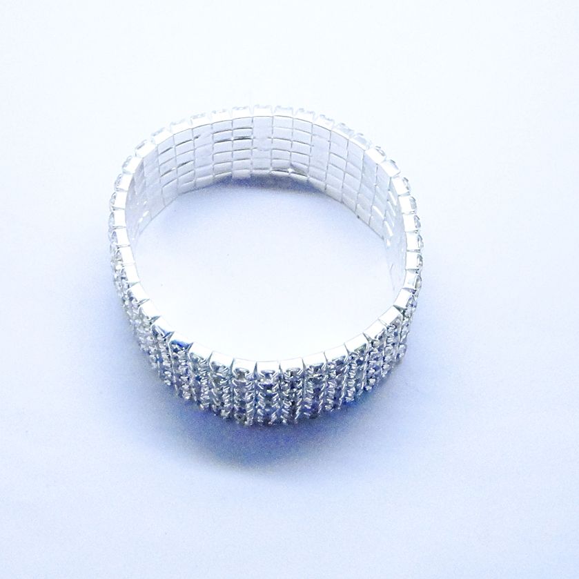   Rhinestone Wedding Party Stretch Bangle Bracelet Bling Jewelry  