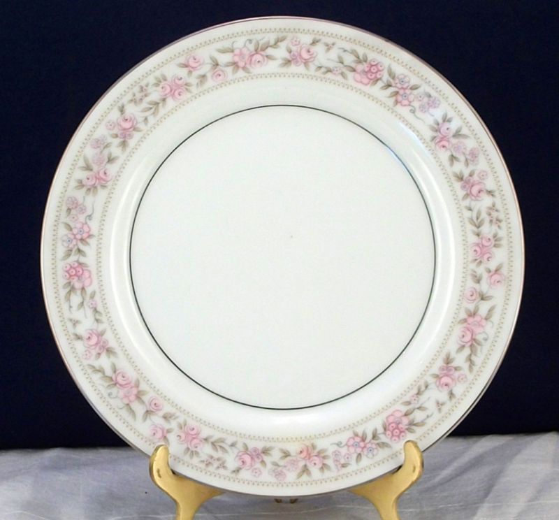 HARMONY HOUSE Roselet Pink Flower Border SALAD PLATE  