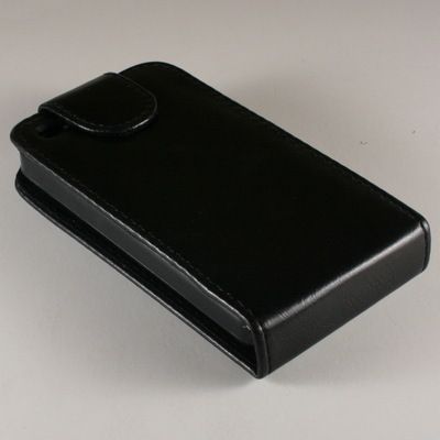 Flip Cover Leather Case for Apple iPhone 4 Black  