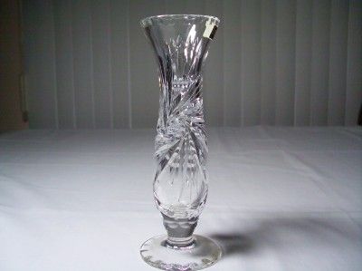 Lead Crystal Vase Handcut 24% Lead IRENA Poland Stars  