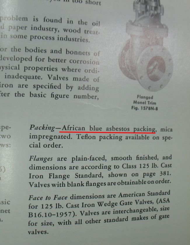 LUNKENHEIMER Catalog 60 1960 Valves, BLUE Asbestos use Gaskets 