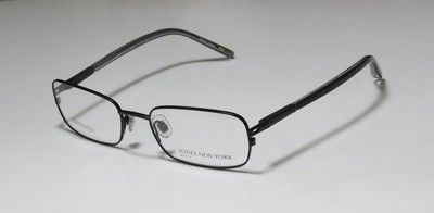 NEW JONES NY J801 53 17 140 TITANIUM BLACK RECTANGULAR EYEGLASSES 