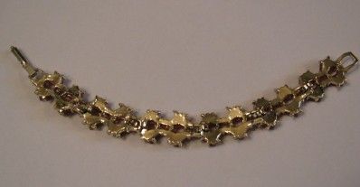 VTG LISNER LIKE RUSTY RED COLOR THERMOSET GOLDTONE BRACELET GREAT 