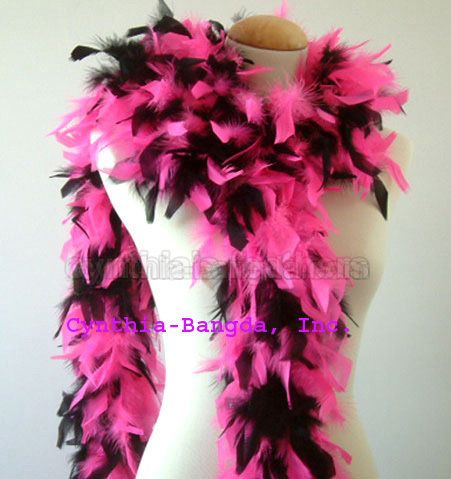 65 gms Chandelle feather boa boas HOt PiNK/BlaCK Mix  