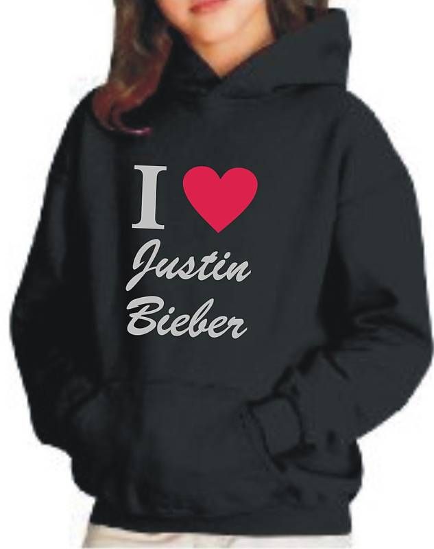 LOVE JUSTIN BIEBER HOODED   HOODIE JUMPER ADULTS  