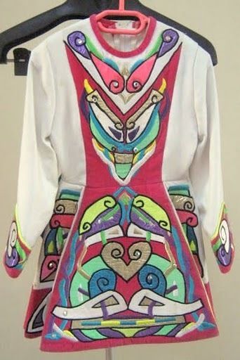 HANDMADE IRISH DANCE DRESS COSTUME RINCE DESIGNS IRELAND with SHOES 