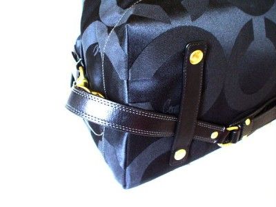   Op Art Blk Signature C Duffle Travel XL Sabrina Tote Bag RARE  