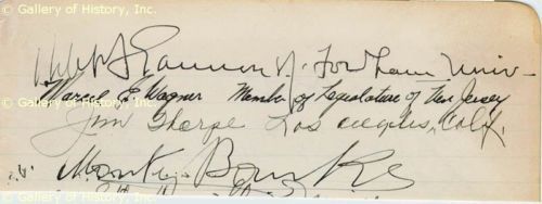 JIM THORPE   SIGNATURE(S) CIRCA 1941 CO SIGNED  