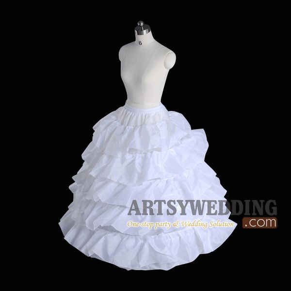 White 4 Hoop 6 Layers Wedding Dress Full Underskirt/Crinoline 
