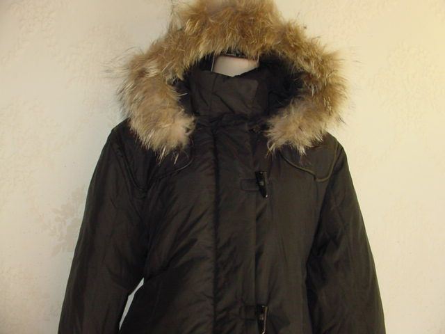 New ~~~~~ LARRY LEVINE goose down jacket parka coat Black Hood 