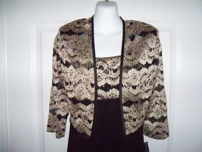 NWT R&M COLLECTION SEQUINS LACE JACKET DRESS SIZE 4P $100  