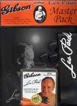 LES PAUL GUITAR STRAP STRINGS PICKS GIBSON MASTER PACK  