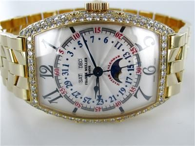 GENTS 18KT YELLOW GOLD FRANCK MULLER 3.50CT DIAMOND SELF WINDING WATCH 