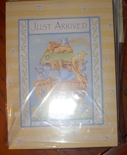 CATHY HECK NOAHS ARK BIRTH ANNOUNCEMENT CARDS NEW  