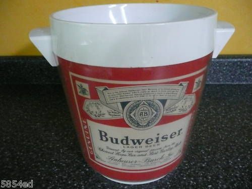 Vintage Budweiser Large Ice Bucket Plastic Thermo Serve  