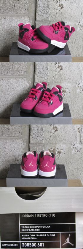 Nike Air Jordan 4 Retro TD Toddler Pink White Black DS Sz 3 new 308500 