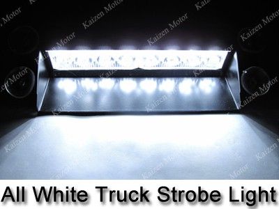 White/Amber 8 LED Police Emergency Car Boat Truck Dash Strobe Light 