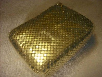 New in Package Gold Mesh Purse with Gold Tone Chain  