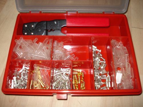 MOTORCYCLE 3.9mm BULLET CONNECTOR KIT & CRIMPING TOOL  