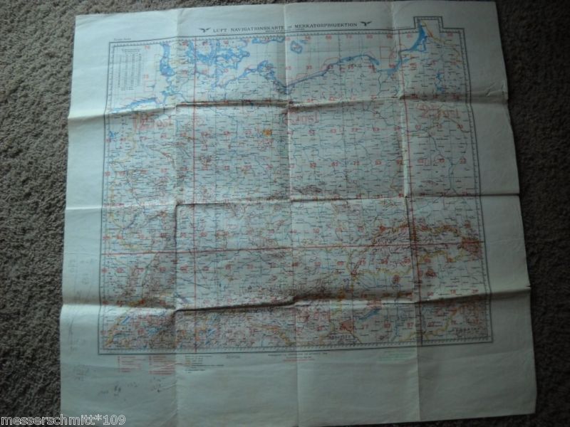 WW2 German 12000000 Fleigerkarte (Pilot Map) RARE  