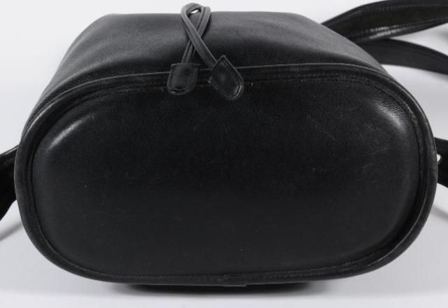 Vintage Coach Black Leather Drawstring Bucket Shoulder Bag 9952  