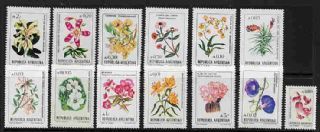 MAGNIFICENT ARGENTINA MINT FLOWER STAMP SET   $16 VALUE  