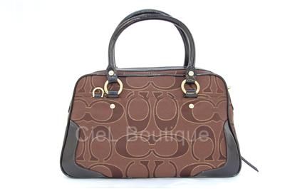 NWT New Auth COACH Poppy Signature Metallic Pushlock Satchel 18356 