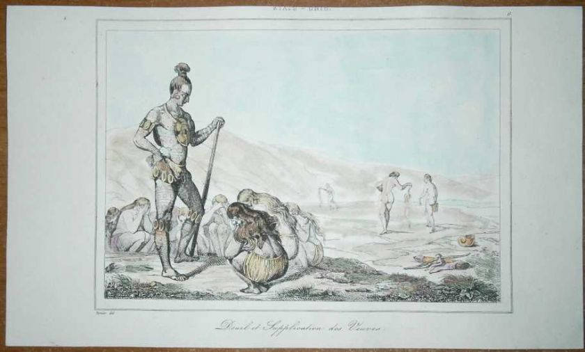 1837 Vernier / De Bry print FLORIDA INDIANS #6  