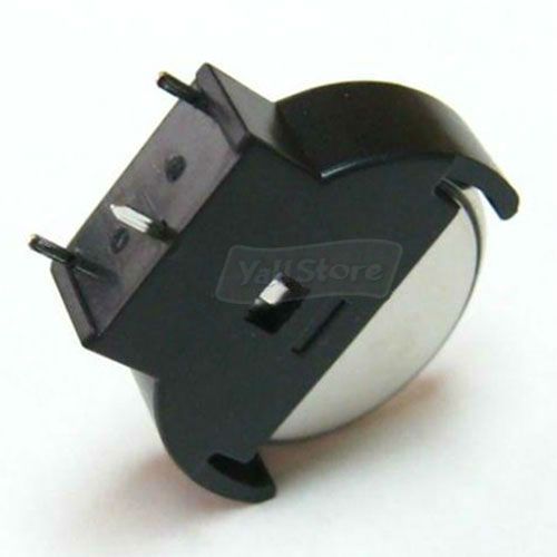 New Battery Coin Button Cell Socket Holder Case CR2032 Black 