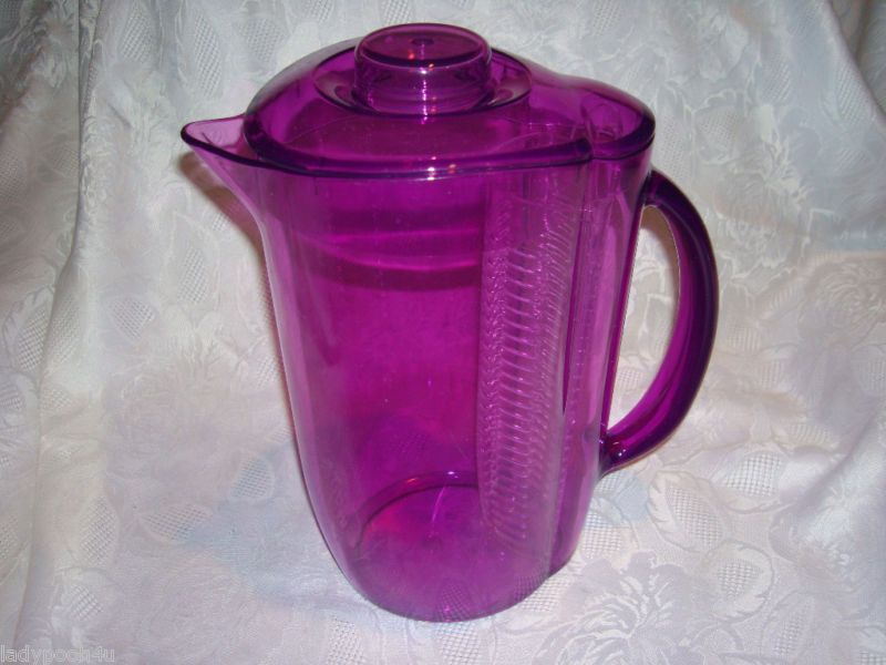 Purple Acrylic 80oz. Pitcher w/ Fruit Infuser Flavor It  