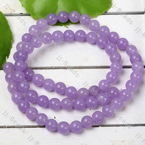 6MM LAVENDER JADE GEMSTONE ROUND LOOSE BEADS  