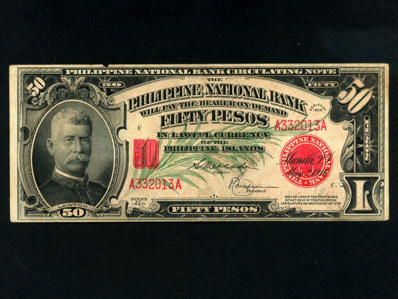 PhilippinesP 49,50 Pesos 1920 * Lawton * USA Rule *  