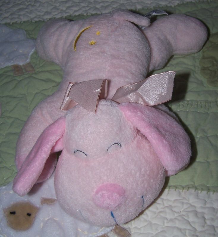 Tri Russ Pink Plush Cuddle Puppy Dog w/Rattle EUC 10  