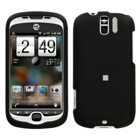 Black Hard Rubberized Protective Skin Case for HTC myTouch 3G Slide T 