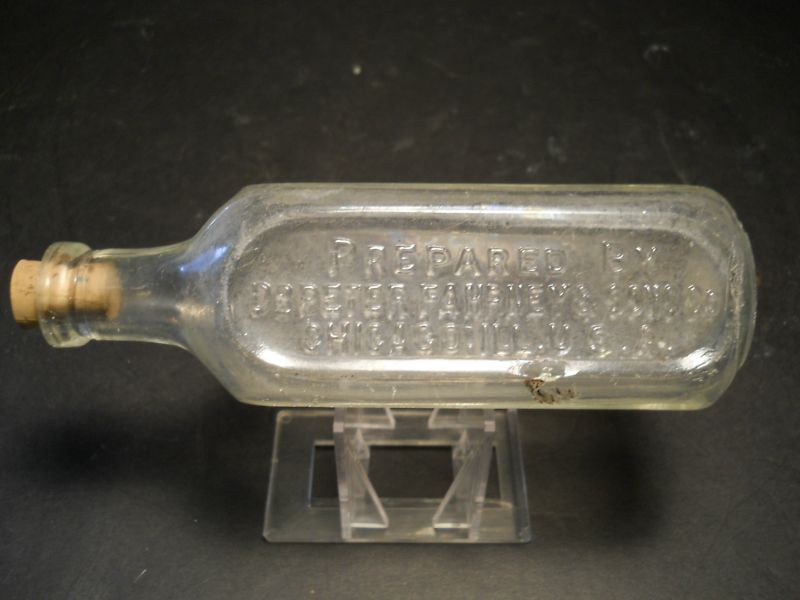 vtg Old Bottle Prepared by Dr. Peter Fahrney & sons Co.  