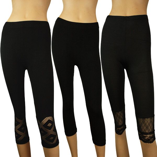 Womens Ladies Slim Black Seamless Pants Trouser #30  