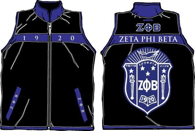 ZETA PHI BETA JACKET/VEST REVERSIBLE EMBROIDERED  