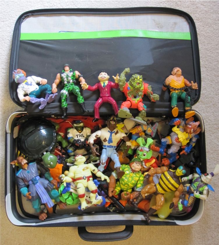   TURTLES FIGURES, SUITCASE, TOYS 1983 1989 1990 1991 1992 1994 1996