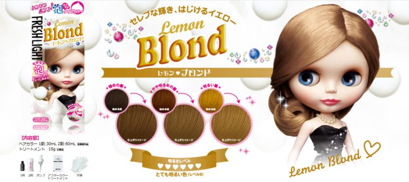 BLYTHE Freshlight Foam Type Hair Color Dye Lemon Blond NEW  